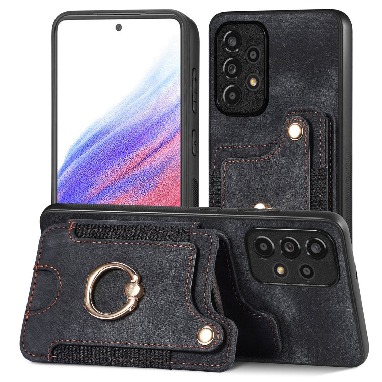 Retro Skin-feel Ring Multi-card Wallet Phone Case, For Samsung Galaxy S20+, For Samsung Galaxy S20 FE, For Samsung Galaxy A54 5G, For Samsung Galaxy A53 5G, For Samsung Galaxy A50, For Samsung Galaxy A42 5G, For Samsung Galaxy A34 5G                   ...