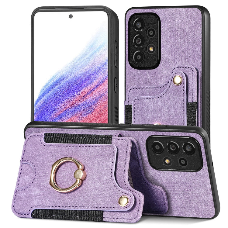 Retro Skin-feel Ring Multi-card Wallet Phone Case, For Samsung Galaxy S20+, For Samsung Galaxy S20 FE, For Samsung Galaxy A54 5G, For Samsung Galaxy A53 5G, For Samsung Galaxy A50, For Samsung Galaxy A42 5G, For Samsung Galaxy A34 5G                   ...
