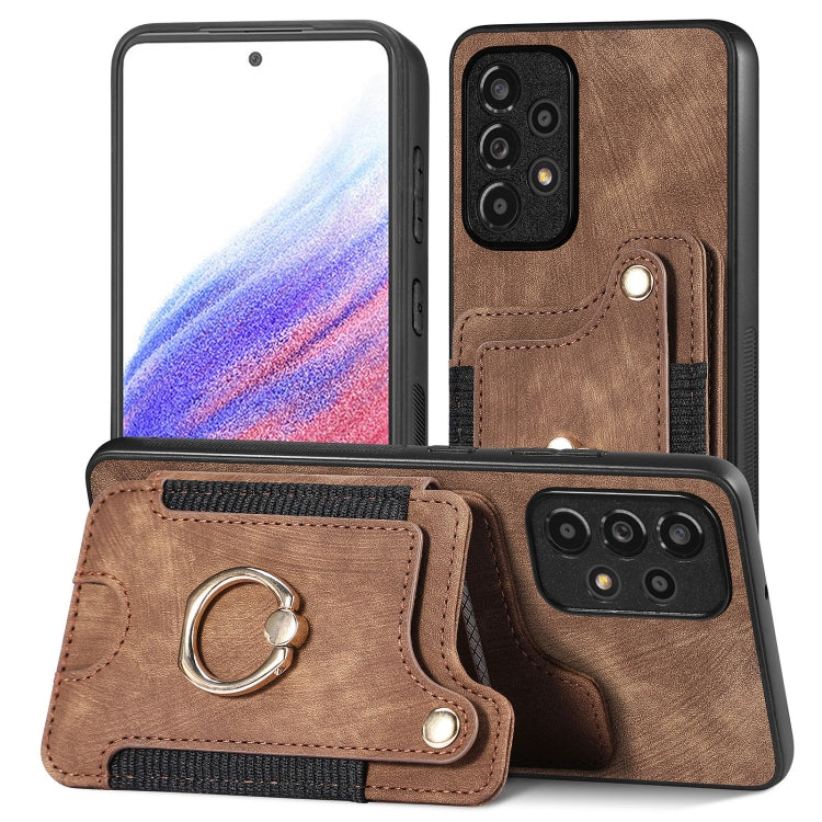 Retro Skin-feel Ring Multi-card Wallet Phone Case, For Samsung Galaxy S20+, For Samsung Galaxy S20 FE, For Samsung Galaxy A54 5G, For Samsung Galaxy A53 5G, For Samsung Galaxy A50, For Samsung Galaxy A42 5G, For Samsung Galaxy A34 5G                   ...