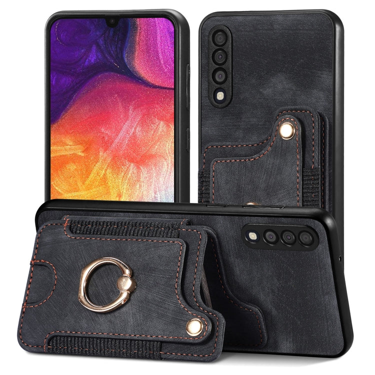 Retro Skin-feel Ring Multi-card Wallet Phone Case, For Samsung Galaxy S20+, For Samsung Galaxy S20 FE, For Samsung Galaxy A54 5G, For Samsung Galaxy A53 5G, For Samsung Galaxy A50, For Samsung Galaxy A42 5G, For Samsung Galaxy A34 5G                   ...