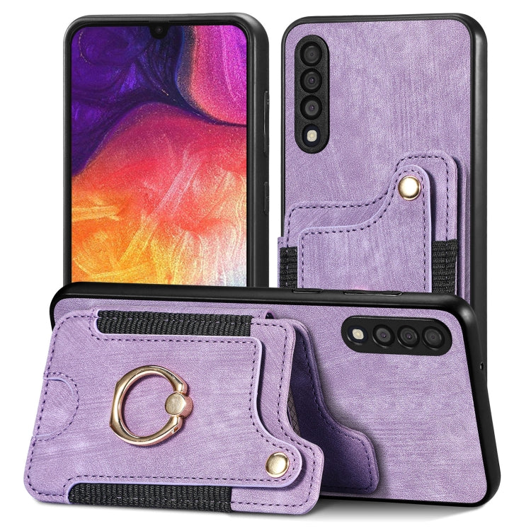 Retro Skin-feel Ring Multi-card Wallet Phone Case, For Samsung Galaxy S20+, For Samsung Galaxy S20 FE, For Samsung Galaxy A54 5G, For Samsung Galaxy A53 5G, For Samsung Galaxy A50, For Samsung Galaxy A42 5G, For Samsung Galaxy A34 5G                   ...
