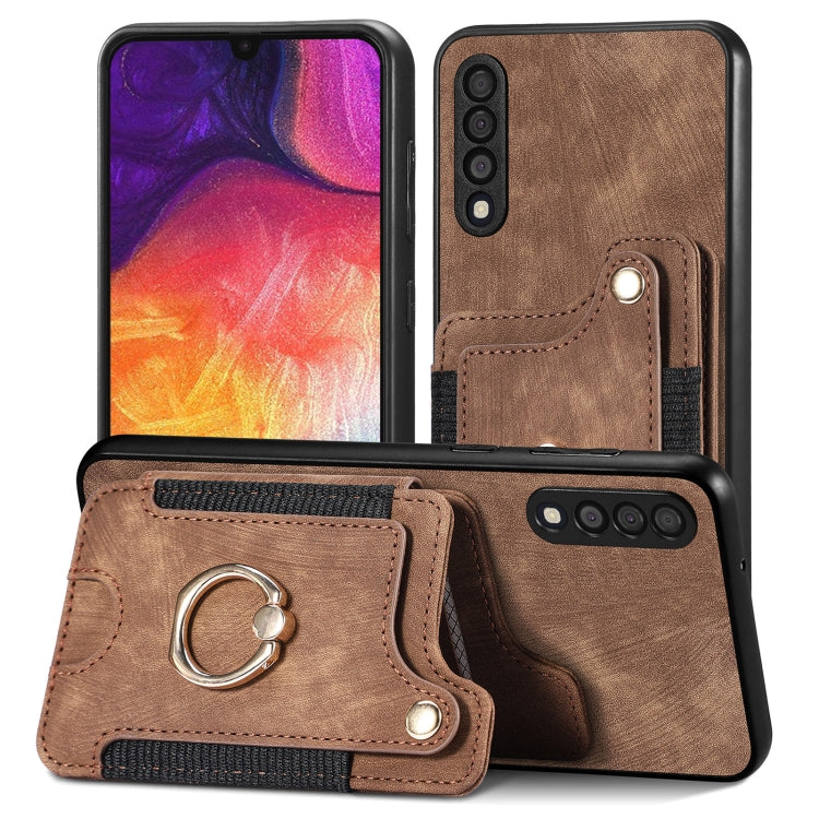 Retro Skin-feel Ring Multi-card Wallet Phone Case, For Samsung Galaxy S20+, For Samsung Galaxy S20 FE, For Samsung Galaxy A54 5G, For Samsung Galaxy A53 5G, For Samsung Galaxy A50, For Samsung Galaxy A42 5G, For Samsung Galaxy A34 5G                   ...