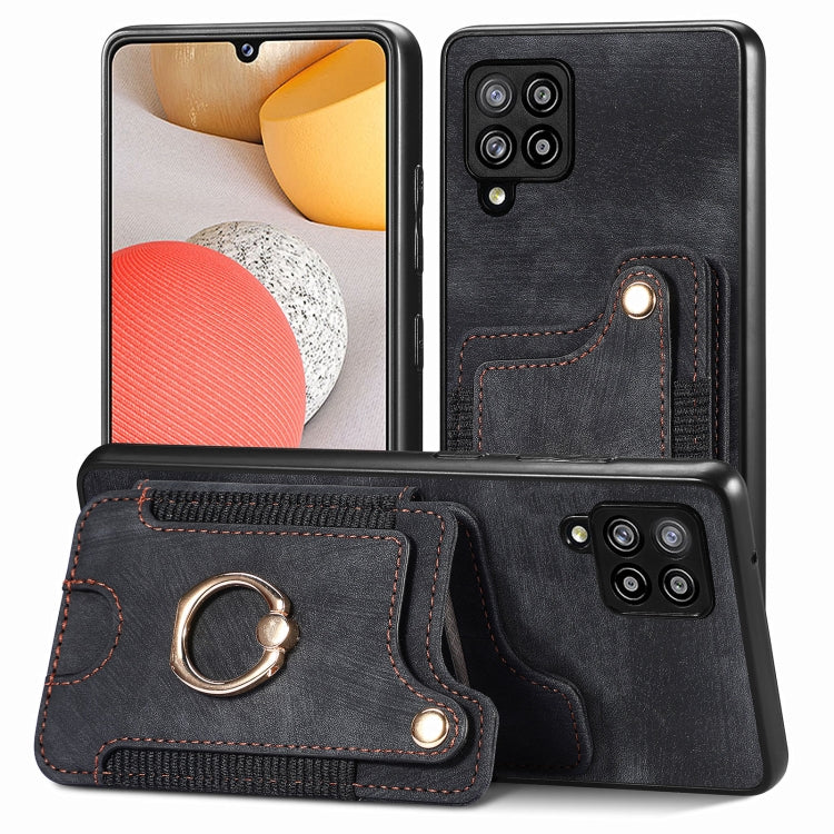 Retro Skin-feel Ring Multi-card Wallet Phone Case, For Samsung Galaxy S20+, For Samsung Galaxy S20 FE, For Samsung Galaxy A54 5G, For Samsung Galaxy A53 5G, For Samsung Galaxy A50, For Samsung Galaxy A42 5G, For Samsung Galaxy A34 5G                   ...