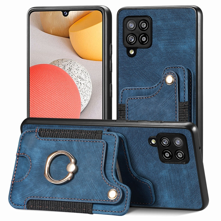 Retro Skin-feel Ring Multi-card Wallet Phone Case, For Samsung Galaxy S20+, For Samsung Galaxy S20 FE, For Samsung Galaxy A54 5G, For Samsung Galaxy A53 5G, For Samsung Galaxy A50, For Samsung Galaxy A42 5G, For Samsung Galaxy A34 5G                   ...