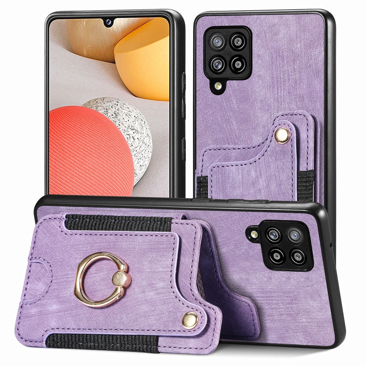 Retro Skin-feel Ring Multi-card Wallet Phone Case, For Samsung Galaxy S20+, For Samsung Galaxy S20 FE, For Samsung Galaxy A54 5G, For Samsung Galaxy A53 5G, For Samsung Galaxy A50, For Samsung Galaxy A42 5G, For Samsung Galaxy A34 5G                   ...