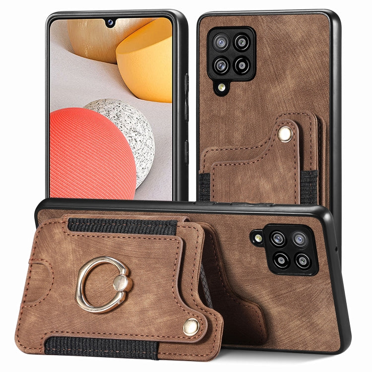 Retro Skin-feel Ring Multi-card Wallet Phone Case, For Samsung Galaxy S20+, For Samsung Galaxy S20 FE, For Samsung Galaxy A54 5G, For Samsung Galaxy A53 5G, For Samsung Galaxy A50, For Samsung Galaxy A42 5G, For Samsung Galaxy A34 5G                   ...