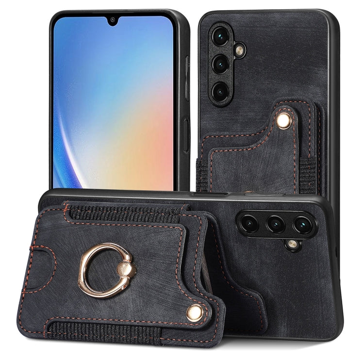Retro Skin-feel Ring Multi-card Wallet Phone Case, For Samsung Galaxy S20+, For Samsung Galaxy S20 FE, For Samsung Galaxy A54 5G, For Samsung Galaxy A53 5G, For Samsung Galaxy A50, For Samsung Galaxy A42 5G, For Samsung Galaxy A34 5G                   ...