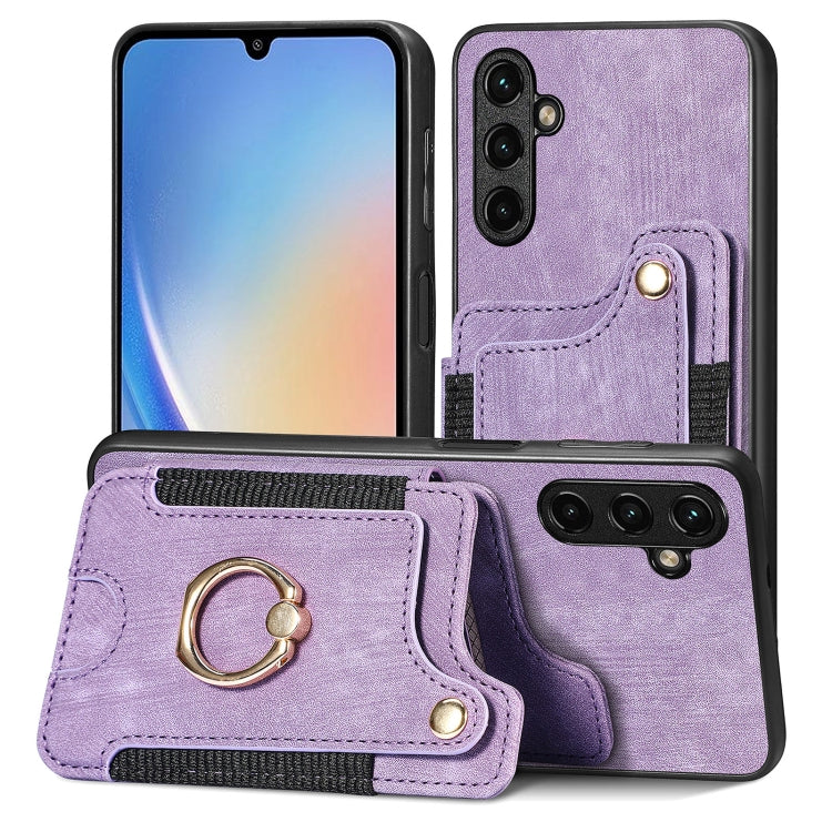 Retro Skin-feel Ring Multi-card Wallet Phone Case, For Samsung Galaxy S20+, For Samsung Galaxy S20 FE, For Samsung Galaxy A54 5G, For Samsung Galaxy A53 5G, For Samsung Galaxy A50, For Samsung Galaxy A42 5G, For Samsung Galaxy A34 5G                   ...