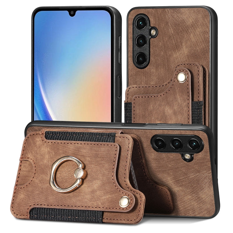 Retro Skin-feel Ring Multi-card Wallet Phone Case, For Samsung Galaxy S20+, For Samsung Galaxy S20 FE, For Samsung Galaxy A54 5G, For Samsung Galaxy A53 5G, For Samsung Galaxy A50, For Samsung Galaxy A42 5G, For Samsung Galaxy A34 5G                   ...