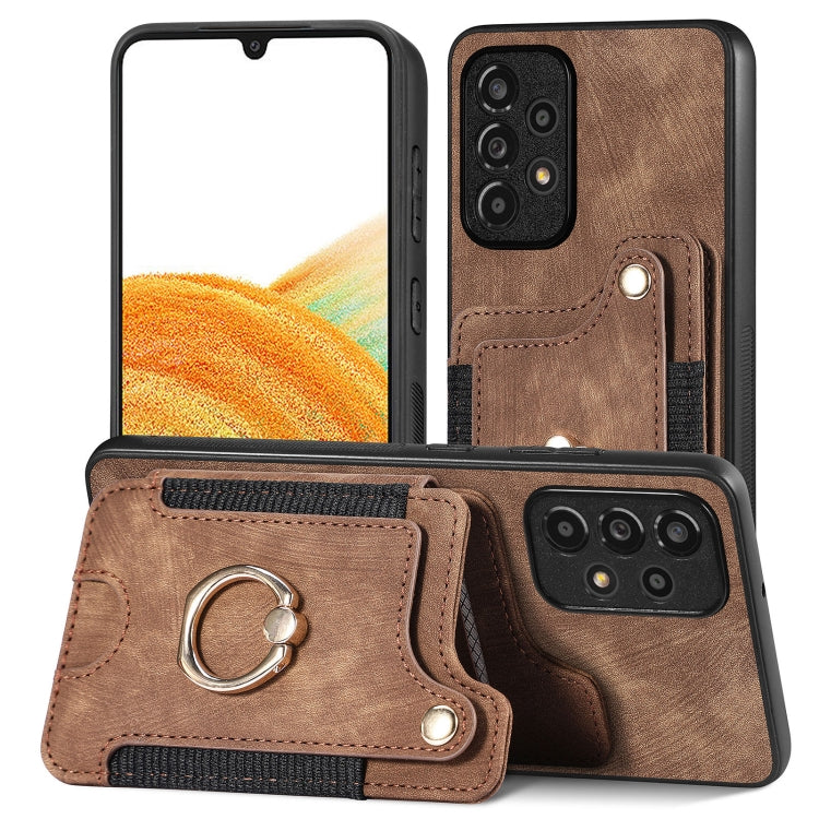 Retro Skin-feel Ring Multi-card Wallet Phone Case, For Samsung Galaxy S20+, For Samsung Galaxy S20 FE, For Samsung Galaxy A54 5G, For Samsung Galaxy A53 5G, For Samsung Galaxy A50, For Samsung Galaxy A42 5G, For Samsung Galaxy A34 5G                   ...