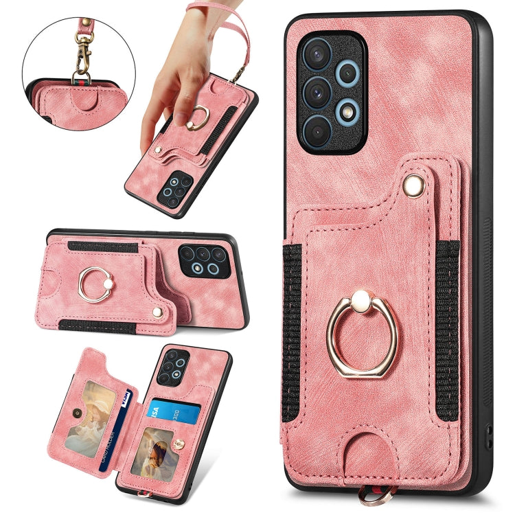 Retro Skin-feel Ring Multi-card Wallet Phone Case, For Samsung Galaxy A32 4G, For Samsung Galaxy A21s, For Samsung Galaxy A04, For Realme C35