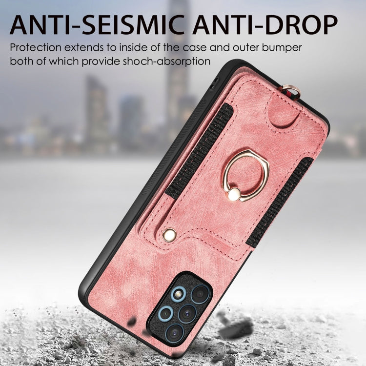 Retro Skin-feel Ring Multi-card Wallet Phone Case, For Samsung Galaxy A32 4G, For Samsung Galaxy A21s, For Samsung Galaxy A04, For Realme C35