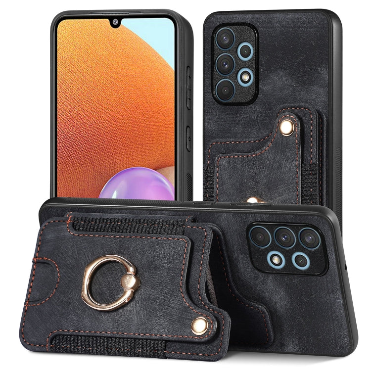 Retro Skin-feel Ring Multi-card Wallet Phone Case, For Samsung Galaxy A32 4G, For Samsung Galaxy A21s, For Samsung Galaxy A04, For Realme C35
