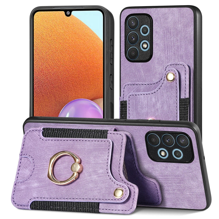 Retro Skin-feel Ring Multi-card Wallet Phone Case, For Samsung Galaxy A32 4G, For Samsung Galaxy A21s, For Samsung Galaxy A04, For Realme C35