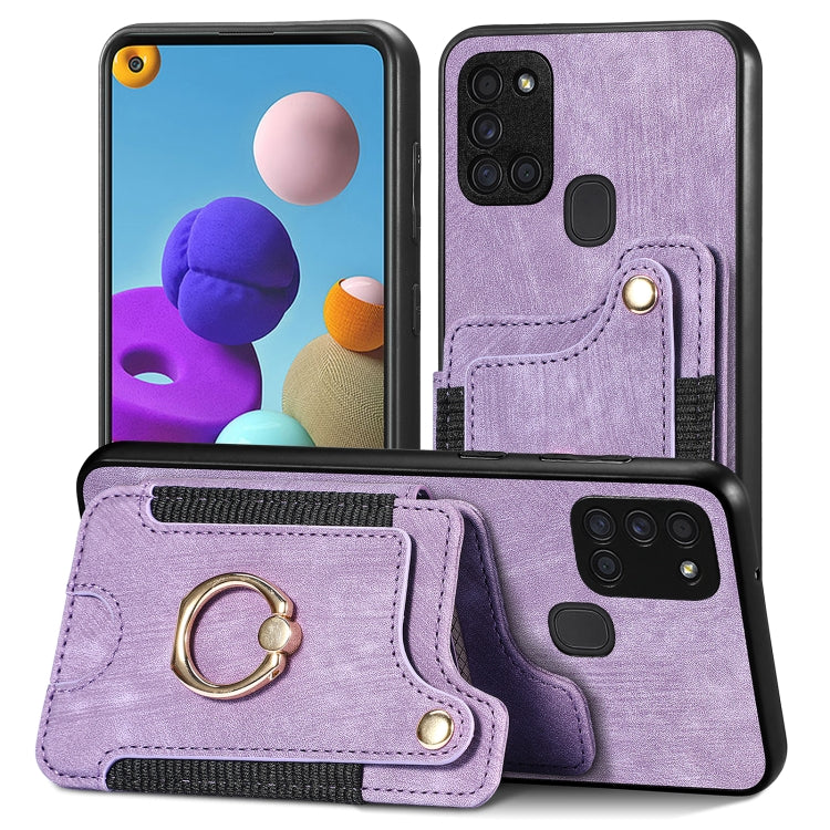 Retro Skin-feel Ring Multi-card Wallet Phone Case, For Samsung Galaxy A32 4G, For Samsung Galaxy A21s, For Samsung Galaxy A04, For Realme C35