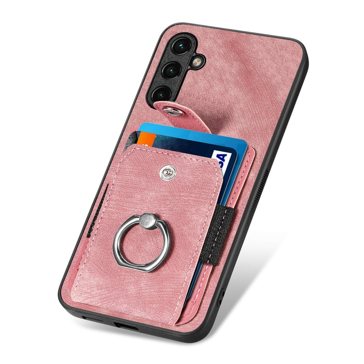 Retro Skin-feel Ring Card Wallet Phone Case, For Samsung Galaxy A14 5G, For Samsung Galaxy A22 4G, For Samsung Galaxy A22 5G, For Samsung Galaxy A30, For Samsung Galaxy A32 4G, For Samsung Galaxy A32 5G, For Samsung Galaxy A33 5G, For Samsung Galaxy A50