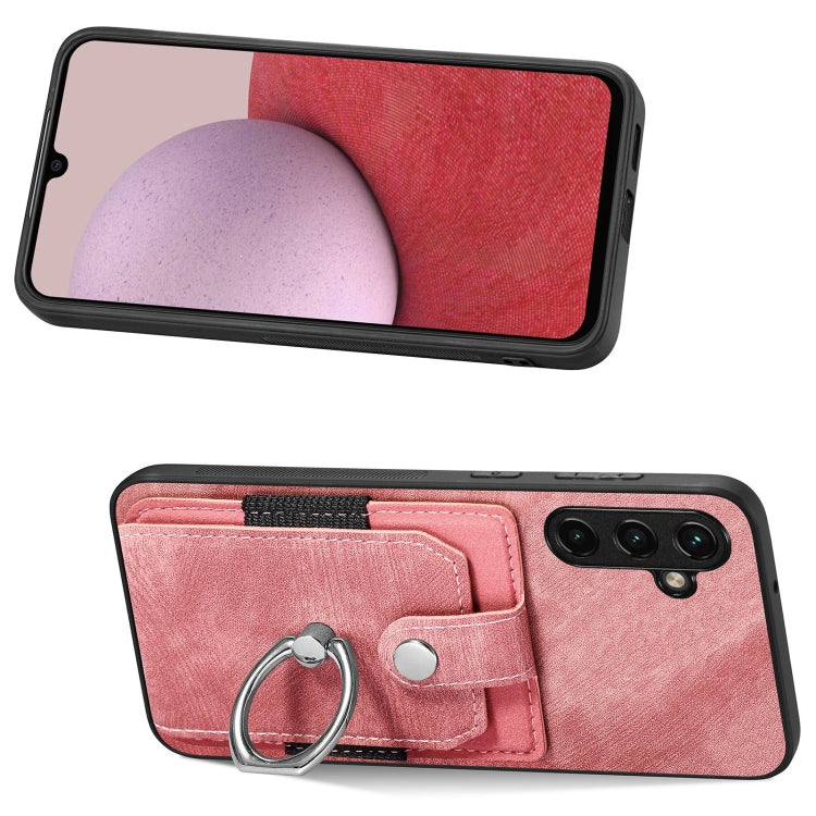 Retro Skin-feel Ring Card Wallet Phone Case, For Samsung Galaxy A14 5G, For Samsung Galaxy A22 4G, For Samsung Galaxy A22 5G, For Samsung Galaxy A30, For Samsung Galaxy A32 4G, For Samsung Galaxy A32 5G, For Samsung Galaxy A33 5G, For Samsung Galaxy A50