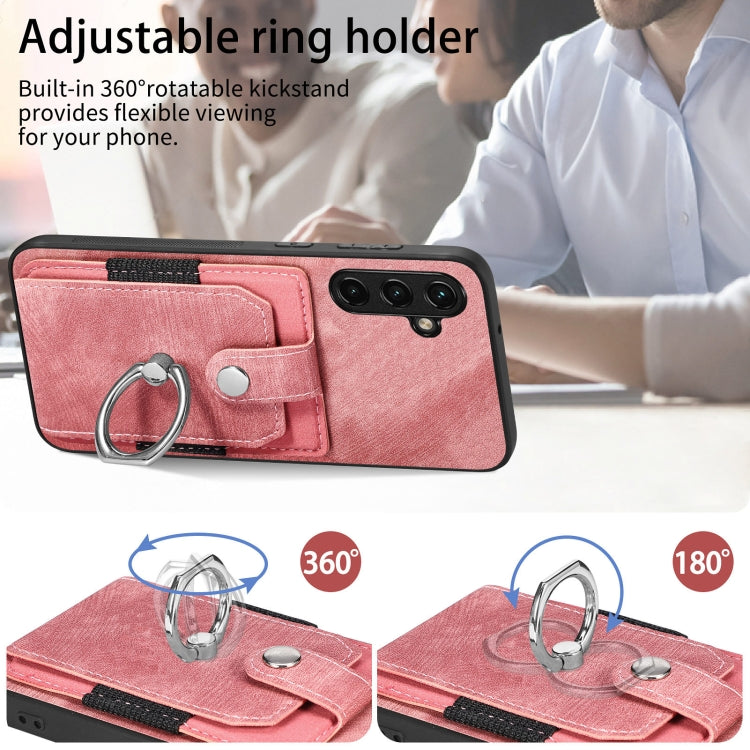 Retro Skin-feel Ring Card Wallet Phone Case, For Samsung Galaxy A14 5G, For Samsung Galaxy A22 4G, For Samsung Galaxy A22 5G, For Samsung Galaxy A30, For Samsung Galaxy A32 4G, For Samsung Galaxy A32 5G, For Samsung Galaxy A33 5G, For Samsung Galaxy A50