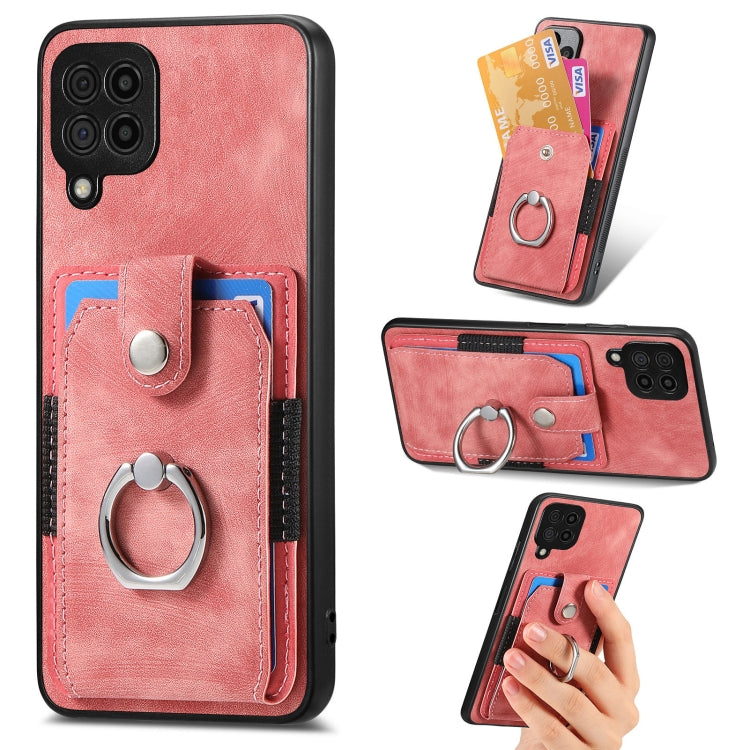 Retro Skin-feel Ring Card Wallet Phone Case, For Samsung Galaxy A14 5G, For Samsung Galaxy A22 4G, For Samsung Galaxy A22 5G, For Samsung Galaxy A30, For Samsung Galaxy A32 4G, For Samsung Galaxy A32 5G, For Samsung Galaxy A33 5G, For Samsung Galaxy A50