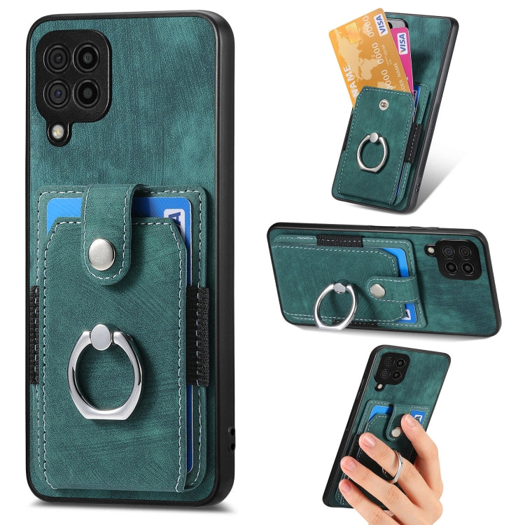Retro Skin-feel Ring Card Wallet Phone Case, For Samsung Galaxy A14 5G, For Samsung Galaxy A22 4G, For Samsung Galaxy A22 5G, For Samsung Galaxy A30, For Samsung Galaxy A32 4G, For Samsung Galaxy A32 5G, For Samsung Galaxy A33 5G, For Samsung Galaxy A50