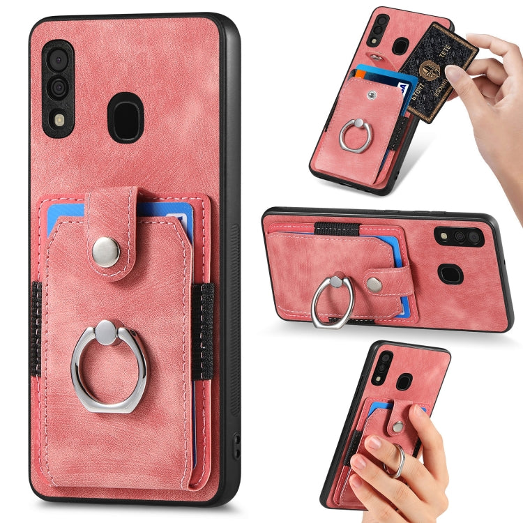 Retro Skin-feel Ring Card Wallet Phone Case, For Samsung Galaxy A14 5G, For Samsung Galaxy A22 4G, For Samsung Galaxy A22 5G, For Samsung Galaxy A30, For Samsung Galaxy A32 4G, For Samsung Galaxy A32 5G, For Samsung Galaxy A33 5G, For Samsung Galaxy A50