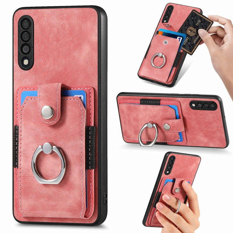 Retro Skin-feel Ring Card Wallet Phone Case, For Samsung Galaxy A14 5G, For Samsung Galaxy A22 4G, For Samsung Galaxy A22 5G, For Samsung Galaxy A30, For Samsung Galaxy A32 4G, For Samsung Galaxy A32 5G, For Samsung Galaxy A33 5G, For Samsung Galaxy A50