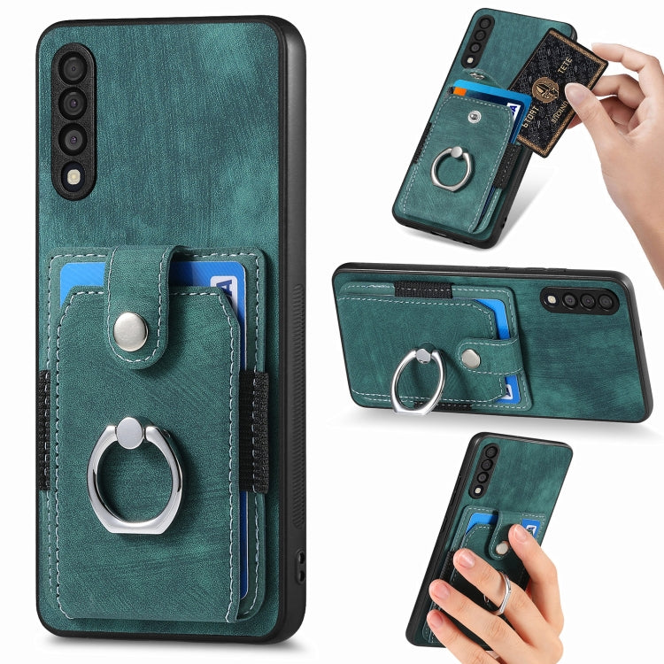 Retro Skin-feel Ring Card Wallet Phone Case, For Samsung Galaxy A14 5G, For Samsung Galaxy A22 4G, For Samsung Galaxy A22 5G, For Samsung Galaxy A30, For Samsung Galaxy A32 4G, For Samsung Galaxy A32 5G, For Samsung Galaxy A33 5G, For Samsung Galaxy A50