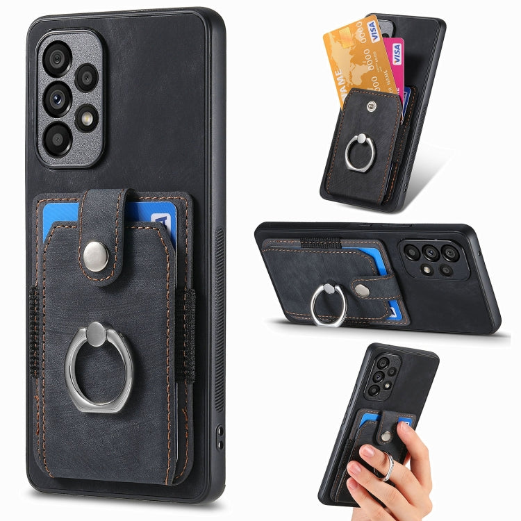 Retro Skin-feel Ring Card Wallet Phone Case, For Samsung Galaxy A53 5G, For Samsung Galaxy A70 / A70s, For Samsung Galaxy A71, For Samsung Galaxy Note20, For Samsung Galaxy Note20 Ultra