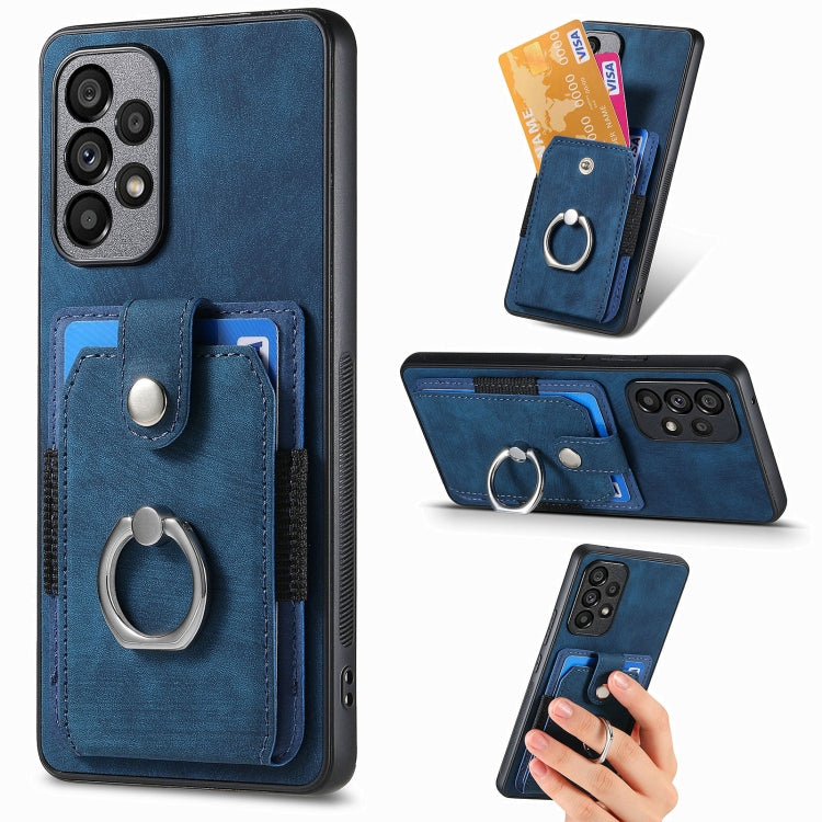 Retro Skin-feel Ring Card Wallet Phone Case, For Samsung Galaxy A53 5G, For Samsung Galaxy A70 / A70s, For Samsung Galaxy A71, For Samsung Galaxy Note20, For Samsung Galaxy Note20 Ultra