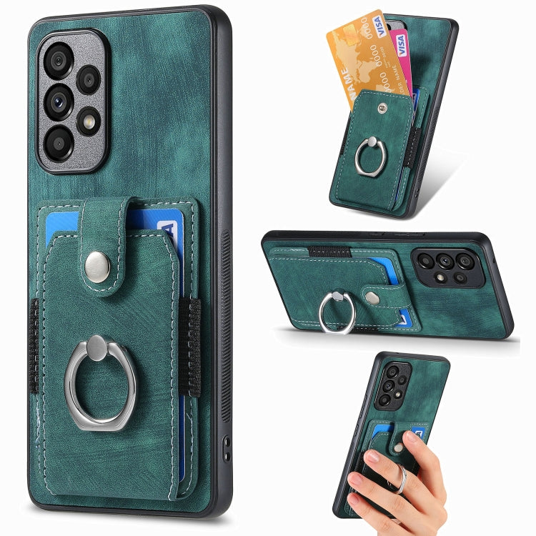 Retro Skin-feel Ring Card Wallet Phone Case, For Samsung Galaxy A53 5G, For Samsung Galaxy A70 / A70s, For Samsung Galaxy A71, For Samsung Galaxy Note20, For Samsung Galaxy Note20 Ultra