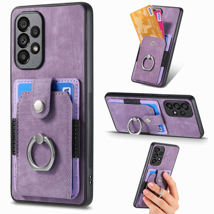 Retro Skin-feel Ring Card Wallet Phone Case, For Samsung Galaxy A53 5G, For Samsung Galaxy A70 / A70s, For Samsung Galaxy A71, For Samsung Galaxy Note20, For Samsung Galaxy Note20 Ultra