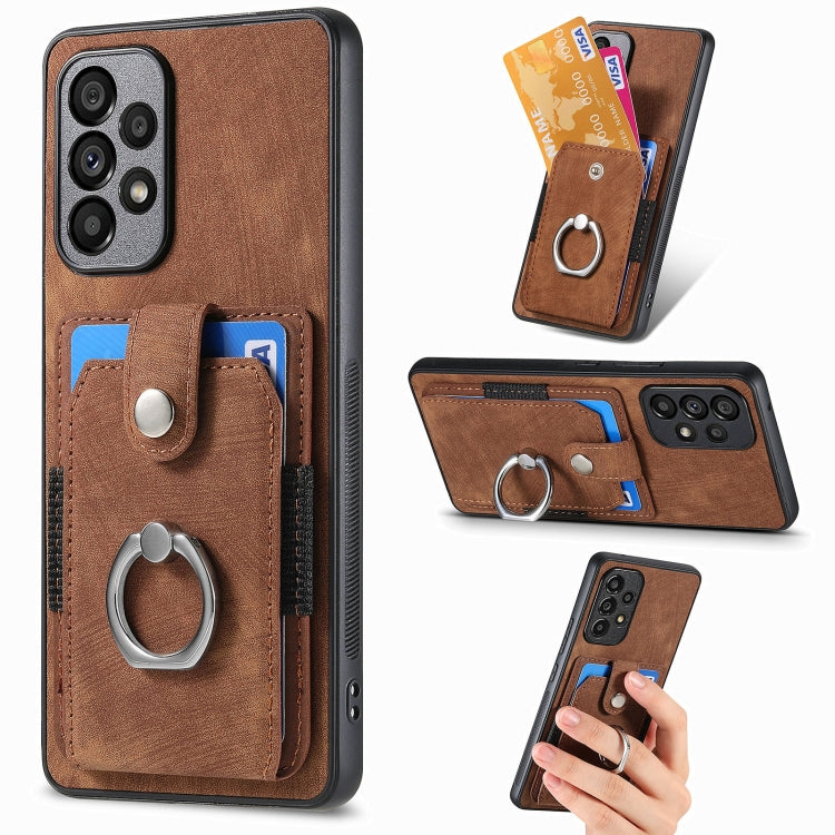 Retro Skin-feel Ring Card Wallet Phone Case, For Samsung Galaxy A53 5G, For Samsung Galaxy A70 / A70s, For Samsung Galaxy A71, For Samsung Galaxy Note20, For Samsung Galaxy Note20 Ultra