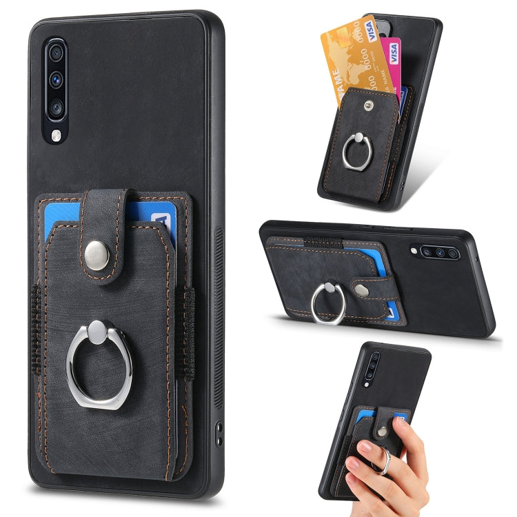 Retro Skin-feel Ring Card Wallet Phone Case, For Samsung Galaxy A53 5G, For Samsung Galaxy A70 / A70s, For Samsung Galaxy A71, For Samsung Galaxy Note20, For Samsung Galaxy Note20 Ultra