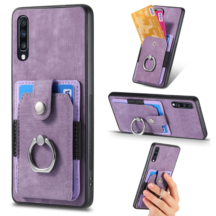 Retro Skin-feel Ring Card Wallet Phone Case, For Samsung Galaxy A53 5G, For Samsung Galaxy A70 / A70s, For Samsung Galaxy A71, For Samsung Galaxy Note20, For Samsung Galaxy Note20 Ultra