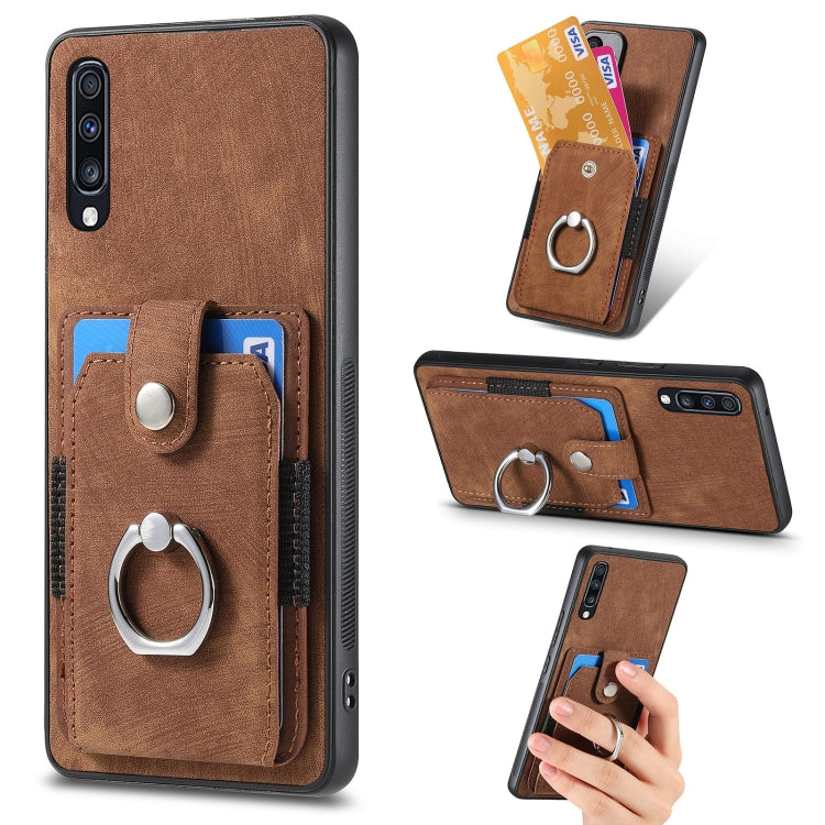 Retro Skin-feel Ring Card Wallet Phone Case, For Samsung Galaxy A53 5G, For Samsung Galaxy A70 / A70s, For Samsung Galaxy A71, For Samsung Galaxy Note20, For Samsung Galaxy Note20 Ultra