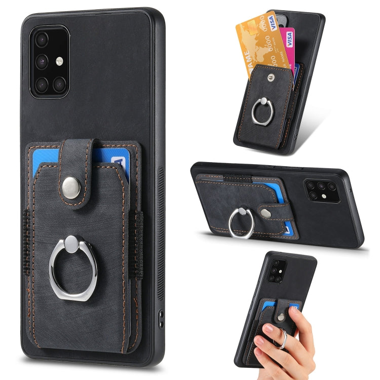 Retro Skin-feel Ring Card Wallet Phone Case, For Samsung Galaxy A53 5G, For Samsung Galaxy A70 / A70s, For Samsung Galaxy A71, For Samsung Galaxy Note20, For Samsung Galaxy Note20 Ultra