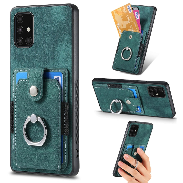 Retro Skin-feel Ring Card Wallet Phone Case, For Samsung Galaxy A53 5G, For Samsung Galaxy A70 / A70s, For Samsung Galaxy A71, For Samsung Galaxy Note20, For Samsung Galaxy Note20 Ultra