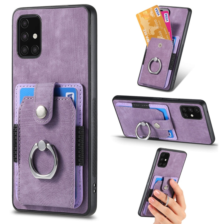 Retro Skin-feel Ring Card Wallet Phone Case, For Samsung Galaxy A53 5G, For Samsung Galaxy A70 / A70s, For Samsung Galaxy A71, For Samsung Galaxy Note20, For Samsung Galaxy Note20 Ultra