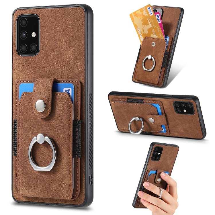 Retro Skin-feel Ring Card Wallet Phone Case, For Samsung Galaxy A53 5G, For Samsung Galaxy A70 / A70s, For Samsung Galaxy A71, For Samsung Galaxy Note20, For Samsung Galaxy Note20 Ultra