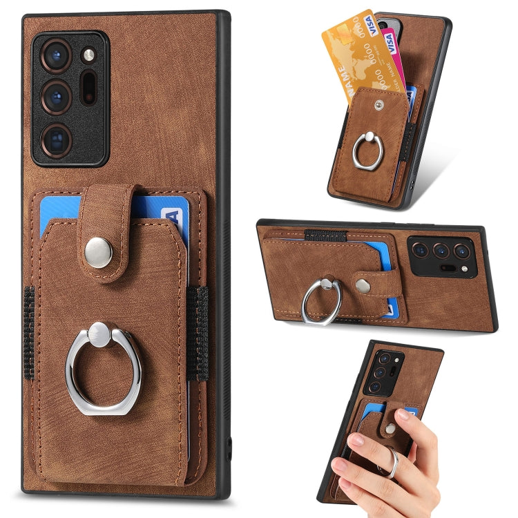 Retro Skin-feel Ring Card Wallet Phone Case, For Samsung Galaxy A53 5G, For Samsung Galaxy A70 / A70s, For Samsung Galaxy A71, For Samsung Galaxy Note20, For Samsung Galaxy Note20 Ultra