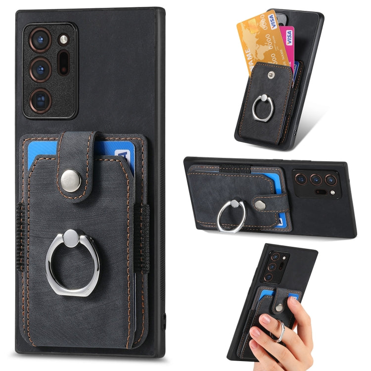 Retro Skin-feel Ring Card Wallet Phone Case, For Samsung Galaxy A53 5G, For Samsung Galaxy A70 / A70s, For Samsung Galaxy A71, For Samsung Galaxy Note20, For Samsung Galaxy Note20 Ultra