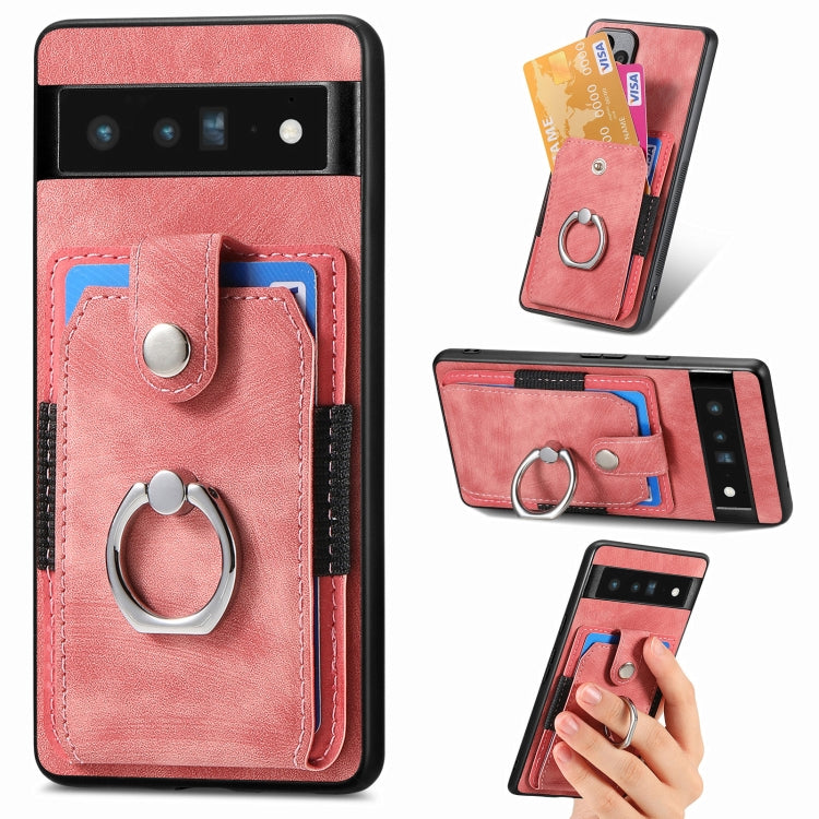 Retro Skin-feel Ring Card Wallet Phone Case, For Google Pixel 6 Pro, For Google Pixel 6, For Google Pixel 7 Pro, For Google Pixel 7, For Xiaomi Poco X5 Pro, For Xiaomi Redmi 9A