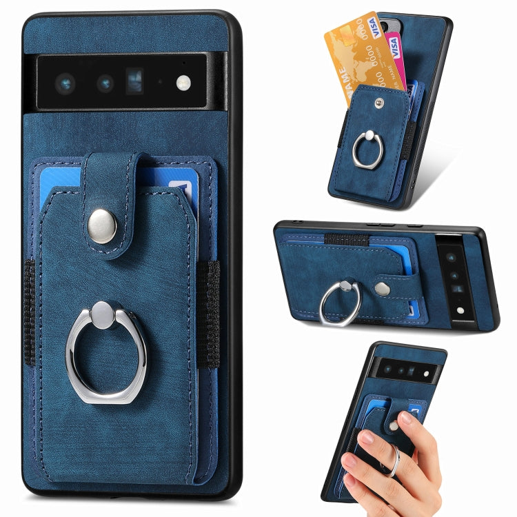 Retro Skin-feel Ring Card Wallet Phone Case, For Google Pixel 6 Pro, For Google Pixel 6, For Google Pixel 7 Pro, For Google Pixel 7, For Xiaomi Poco X5 Pro, For Xiaomi Redmi 9A