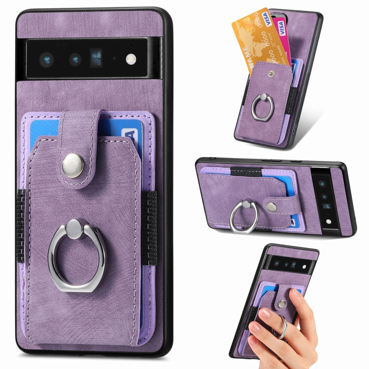 Retro Skin-feel Ring Card Wallet Phone Case, For Google Pixel 6 Pro, For Google Pixel 6, For Google Pixel 7 Pro, For Google Pixel 7, For Xiaomi Poco X5 Pro, For Xiaomi Redmi 9A