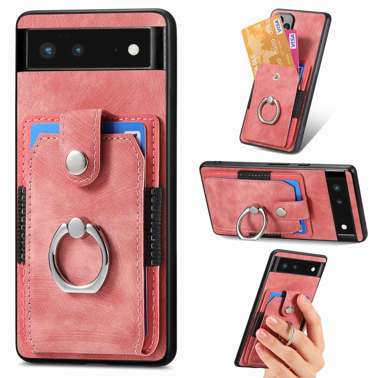 Retro Skin-feel Ring Card Wallet Phone Case, For Google Pixel 6 Pro, For Google Pixel 6, For Google Pixel 7 Pro, For Google Pixel 7, For Xiaomi Poco X5 Pro, For Xiaomi Redmi 9A