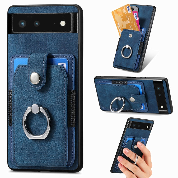 Retro Skin-feel Ring Card Wallet Phone Case, For Google Pixel 6 Pro, For Google Pixel 6, For Google Pixel 7 Pro, For Google Pixel 7, For Xiaomi Poco X5 Pro, For Xiaomi Redmi 9A