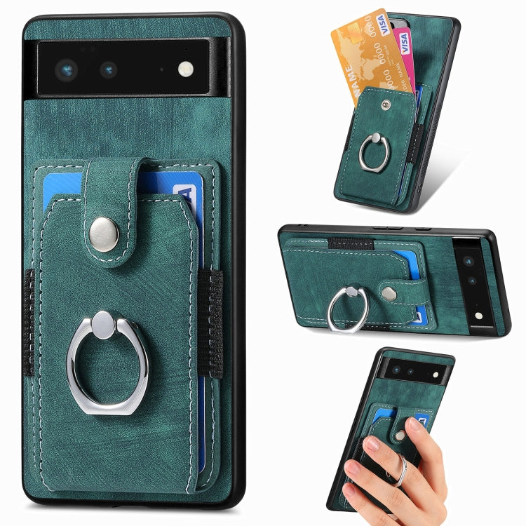 Retro Skin-feel Ring Card Wallet Phone Case, For Google Pixel 6 Pro, For Google Pixel 6, For Google Pixel 7 Pro, For Google Pixel 7, For Xiaomi Poco X5 Pro, For Xiaomi Redmi 9A