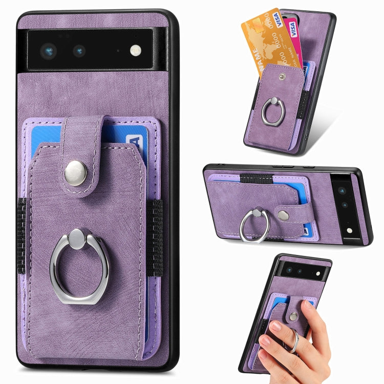 Retro Skin-feel Ring Card Wallet Phone Case, For Google Pixel 6 Pro, For Google Pixel 6, For Google Pixel 7 Pro, For Google Pixel 7, For Xiaomi Poco X5 Pro, For Xiaomi Redmi 9A