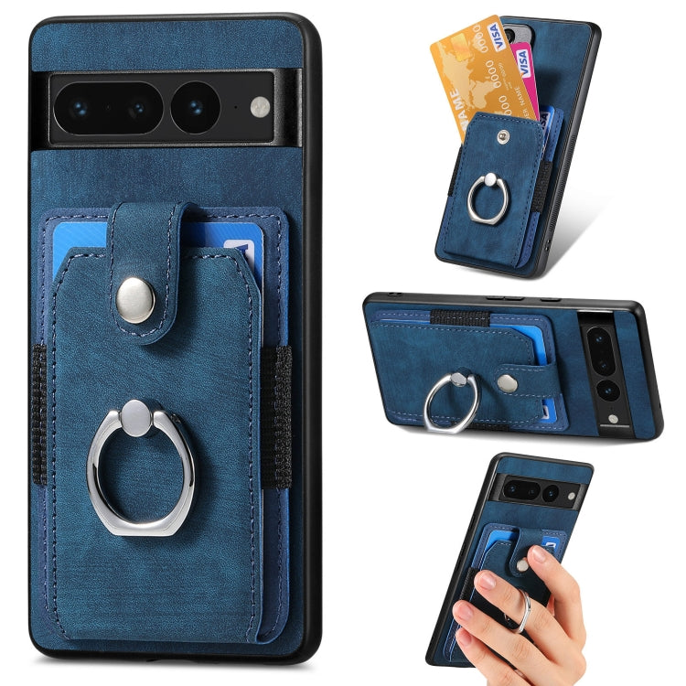 Retro Skin-feel Ring Card Wallet Phone Case, For Google Pixel 6 Pro, For Google Pixel 6, For Google Pixel 7 Pro, For Google Pixel 7, For Xiaomi Poco X5 Pro, For Xiaomi Redmi 9A