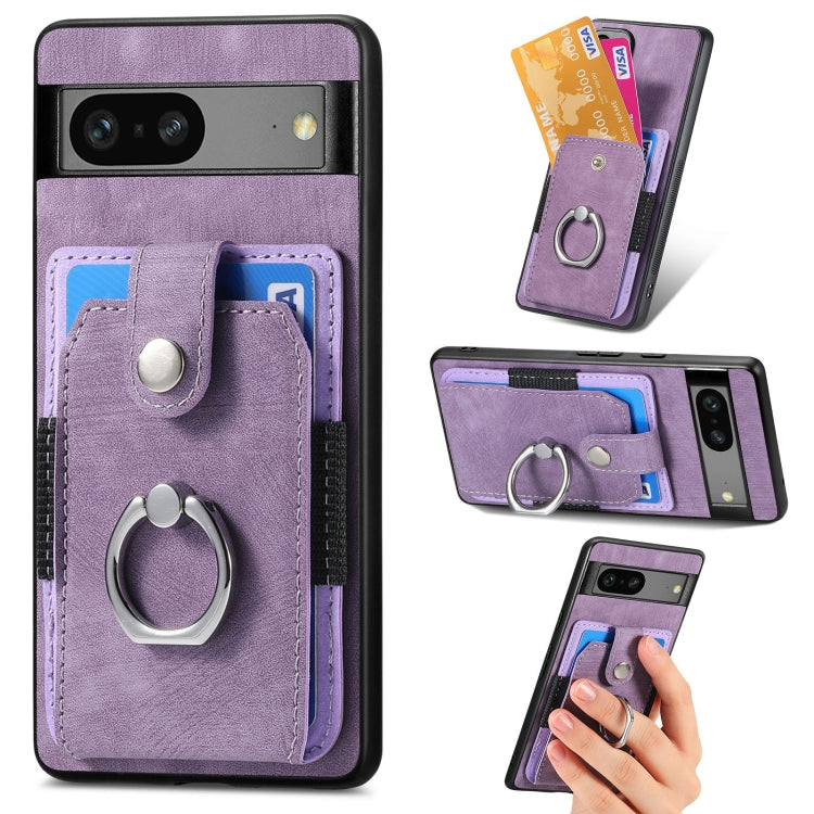 Retro Skin-feel Ring Card Wallet Phone Case, For Google Pixel 6 Pro, For Google Pixel 6, For Google Pixel 7 Pro, For Google Pixel 7, For Xiaomi Poco X5 Pro, For Xiaomi Redmi 9A